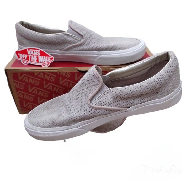 Vans Perf Suede Classic Slip-on in Silver Cloud - Picture 1 of 6